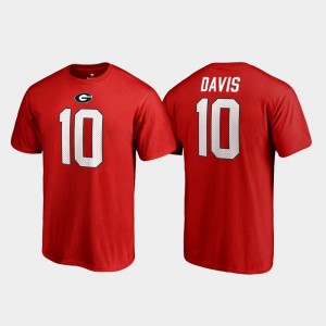 Georgia Bulldogs Thomas Davis Sr. T-Shirt College Legends Name & Number #10 Men's Red