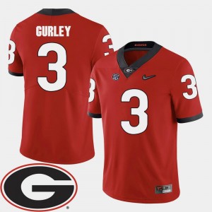 Georgia Bulldogs Todd Gurley Jersey 2018 SEC Patch College Football Red For Men's #3