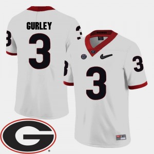 Georgia Bulldogs Todd Gurley Jersey College Football Men #3 2018 SEC Patch White