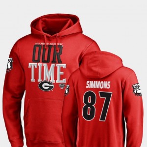 Georgia Bulldogs Tyler Simmons Hoodie 2019 Sugar Bowl Bound For Men's Counter Red #87