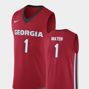 Georgia Bulldogs Yante Maten Jersey Replica For Men's College Basketball #1 Red