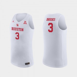 Houston Cougars Armoni Brooks Jersey College Basketball For Men's Replica #3 White