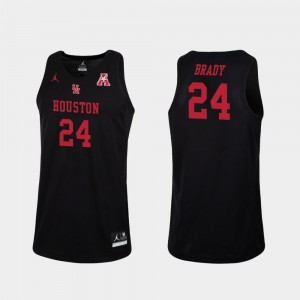 Houston Cougars Breaon Brady Jersey #24 For Men's Replica Black College Basketball