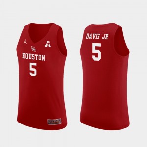 Houston Cougars Corey Davis Jr. Jersey Red Mens College Basketball #5 Replica