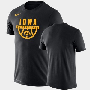 Iowa Hawkeyes T-Shirt Performance Basketball Drop Legend Black For Men's