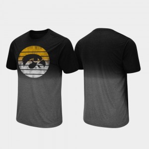 Iowa Hawkeyes T-Shirt Black Dip Dye Fancy Walking For Men's