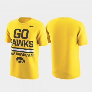 Iowa Hawkeyes T-Shirt Performance Gold Local Verbiage Mens