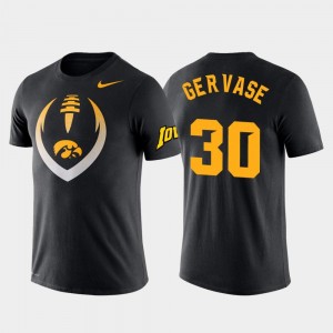 Iowa Hawkeyes Jake Gervase T-Shirt #30 Men's Black Football Icon Performance