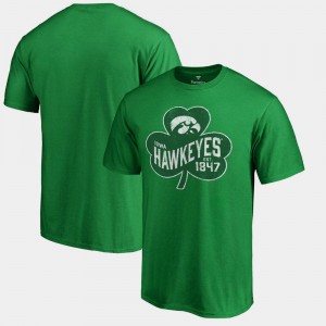 Iowa Hawkeyes T-Shirt St. Patrick's Day Men Paddy's Pride Big & Tall Kelly Green