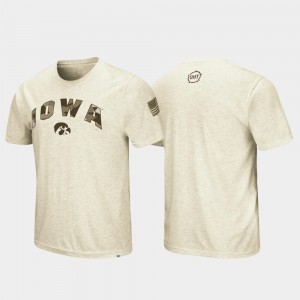 Iowa Hawkeyes T-Shirt Desert Camo Men's OHT Military Appreciation Oatmeal