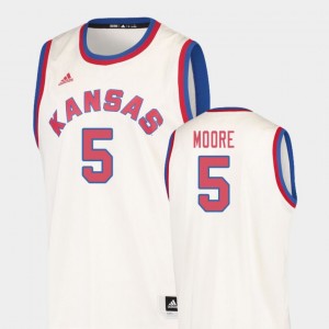 Kansas Jayhawks Charlie Moore Jersey College Basketball Cream #5 Men's Hardwood Classics