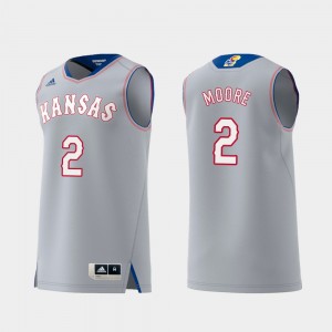 Kansas Jayhawks Charlie Moore Jersey Replica #2 For Men's Swingman College Basketball Gray