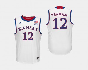 Kansas Jayhawks Chris Teahan Jersey #12 For Men White College Basketball