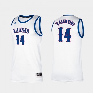 Kansas Jayhawks Darnell Valentine Jersey #14 College Basketball Classic Mens White