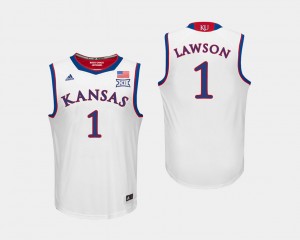Kansas Jayhawks Dedric Lawson Jersey College Basketball White #1 Men's