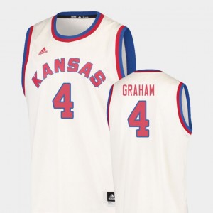 Kansas Jayhawks Devonte' Graham Jersey Hardwood Classics #4 Men's Cream College Basketball