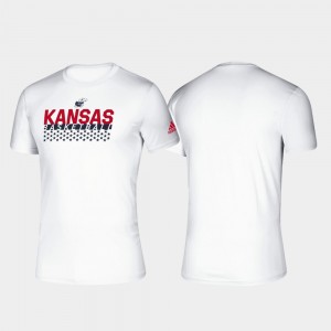 Kansas Jayhawks T-Shirt For Men's Basketball Salute to Service White Climalite