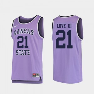 Kansas State Wildcats James Love III Jersey Replica #21 Men Purple College Basketball