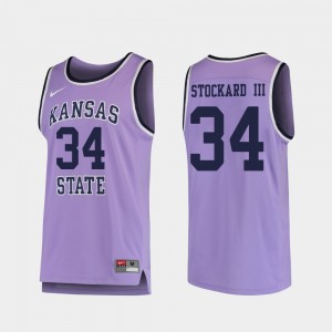 Kansas State Wildcats Levi Stockard III Jersey Replica Men #34 Purple College Basketball