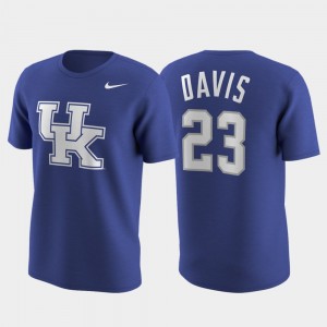 Kentucky Wildcats Anthony Davis T-Shirt Future Stars Replica College Future Star For Men #23 Royal