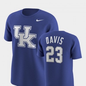 Kentucky Wildcats Anthony Davis T-Shirt Future Stars #23 Royal For Men Replica