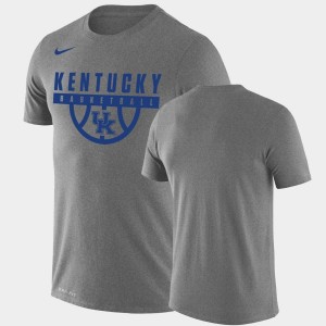 Kentucky Wildcats T-Shirt Heathered Gray For Men's Performance Basketball Drop Legend
