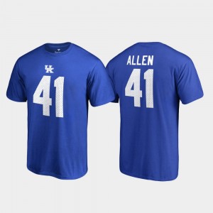 Kentucky Wildcats Josh Allen T-Shirt College Legends #41 Name & Number Men's Royal