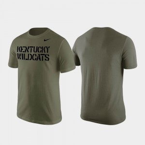 Kentucky Wildcats T-Shirt Olive For Men Stencil Wordmark