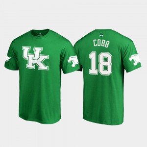 Kentucky Wildcats Randall Cobb T-Shirt White Logo College Football Kelly Green St. Patrick's Day Men #18