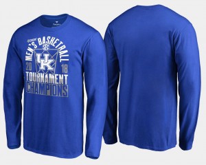 Kentucky Wildcats T-Shirt Royal For Men's Basketball Conference Tournament 2018 SEC Champions Long Sleeve