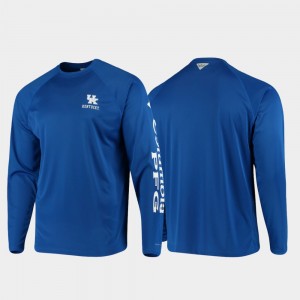 Kentucky Wildcats T-Shirt Royal Omni-Shade For Men's PFG Terminal Tackle Long Sleeve