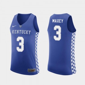 Kentucky Wildcats Tyrese Maxey Jersey College Basketball For Men's Replica #3 Royal