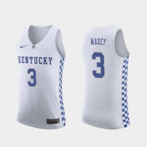Kentucky Wildcats Tyrese Maxey Jersey College Basketball Replica #3 Men's White