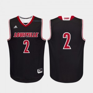 Louisville Cardinals Jersey For Men's #2 Black College Basketball Replica