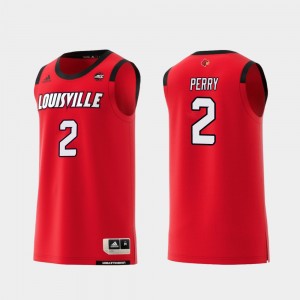 Louisville Cardinals Darius Perry Jersey #2 Red For Men College Basketball Replica
