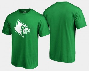 Louisville Cardinals T-Shirt White Logo Big & Tall St. Patrick's Day Kelly Green For Men's