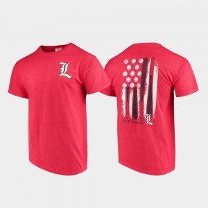 Louisville Cardinals T-Shirt Red Comfort Colors Men's Baseball Flag