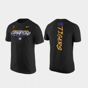 LSU Tigers T-Shirt Black For Men Script 2-Hit College Football Playoff 2019 National Champions