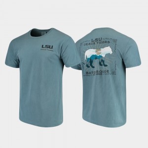 LSU Tigers T-Shirt Comfort Colors Mens State Scenery Blue