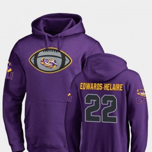 LSU Tigers Clyde Edwards-Helaire Hoodie #22 For Men's Game Ball Football Purple