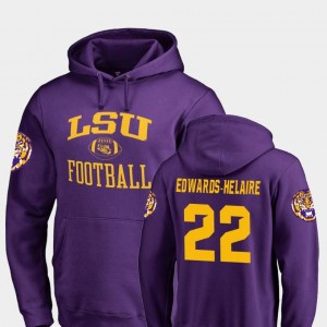 LSU Tigers Clyde Edwards-Helaire Hoodie For Men's Purple #22 Neutral Zone College Football