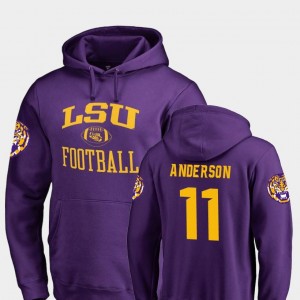 LSU Tigers Dee Anderson Hoodie Men's #11 Neutral Zone Purple College Football