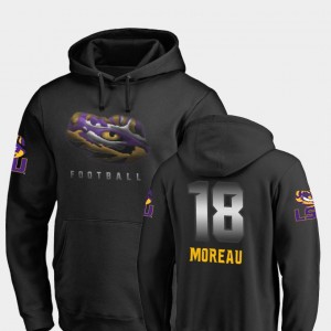 LSU Tigers Foster Moreau Hoodie Black Football For Men's Midnight Mascot #18