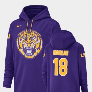 LSU Tigers Foster Moreau Hoodie Champ Drive Football Performance For Men's Purple #18