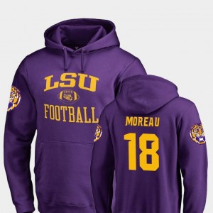 LSU Tigers Foster Moreau Hoodie Mens #18 College Football Purple Neutral Zone