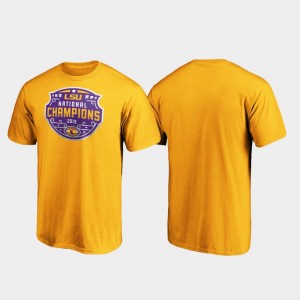 LSU Tigers T-Shirt 2019 National Champions Gold Encroachment College Football Playoff Men