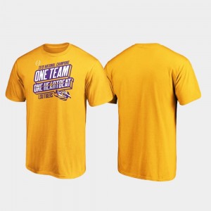 LSU Tigers T-Shirt Hometown Facemask College Football Playoff Mens Gold 2019 National Champions