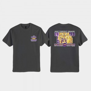 LSU Tigers T-Shirt For Men's 2019 National Champions Gray Special Undefeated College Football Playoff