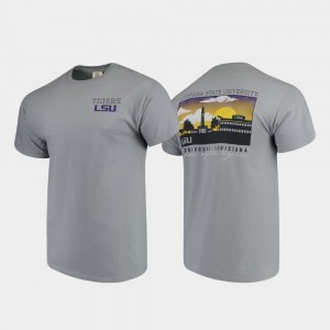 LSU Tigers T-Shirt Gray Mens Comfort Colors Campus Scenery