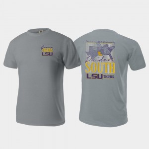 LSU Tigers T-Shirt Mens Comfort Colors Pride of the South Gray